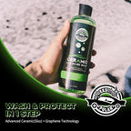 Car Wash Soap for Ceramic Coating 16oz, High Foaming Graphene Shampoo Powerful Cleaner & Protection In One Step, Works with Car Wash Bucket, Foam Cannon & Foam Gun, Safe for Satin & Matte Finish Paint