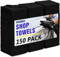 Microfiber Cleaning Cloth, 150 Pack Black Cleaning Rags Microfiber Towel Bulk Absorbent Lint-Free Wash Cloths, All-Purpose Towels for Cars, Shop, Automotive, Garage, Home & Kitchen