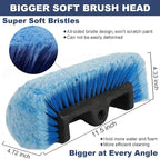 Car Wash Brush with Long Handle for Car Truck Boat RV SUV Washing (Blue, 54")