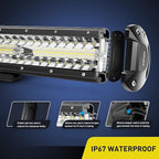 Nilight 12Inch 300W Triple Row Flood Spot Combo 30000LM Driving Boat Led Off Road Lights 16AWG Wiring Harness Kit-One Lead for Truck,2 Years Warranty