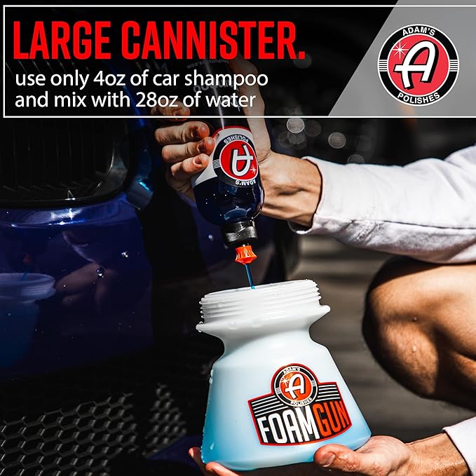 Adam's Polishes Standard Foam Gun & Car Shampoo Bundle - Car Wash Foaming Sprayer for Garden Hose | Mix with Car Soap & Water & No Pressure Washer Required | Premium Grade Auto Detailing Tool