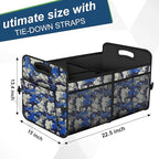 Femuar Car Trunk Organizer with 72L Large Capacity Waterproof Collapsible and 11 Pockets, Trunk Organizer for Car SUV/Jeep/Sedan, Large Size, Blue Camouflage