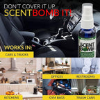 Scent Bomb Air Freshener Spray, Long-Lasting Odor Eliminator - Effective Deodorizer for Home & Car, Fresh Room Spray for Kitchen, Bathroom & Smell Neutralizer - 1 oz Pack of 4, Eucalyptus Scent