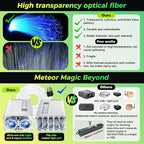 Starlight Headliner Kit 800pcs 0.75mm | Dual-Color Twinkle & RGB Meteor Lights | 32W Fiber Optic Ceiling Light for Cars, Trucks, SUVs, RVs, Boats & Home Use