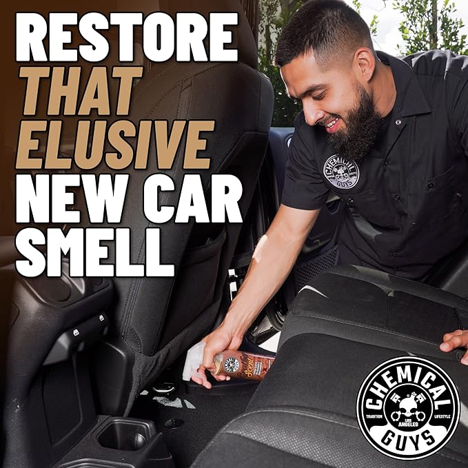 Chemical Guys AIR_102_04 Leather Scent Premium Air Freshener and Odor Eliminator, Long-Lasting, Just Like New Scent for Cars, Trucks, SUVs, RVs & More, 4 fl oz