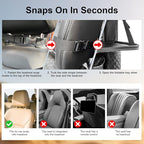 Car Seat Organizer with Foldable Table Tray - 11 Storage Pockets PU Leather Backseat Organizer with Tablet Holder, Seat Back Protector Kick Mat for Kids Family Road Trip Accessories (Black)