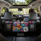 Boho Floral Blossoms Trunk Organizer Car Women Large Capacity Hanging Car Organizer Collapsible Cargo Bag,Easy to Install