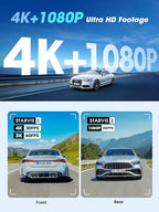 DDPAI 4K Dual Dash Cam Front and Rear, Dual STARVIS 2 IMX678 IMX662 Dashcam, Free 128G Card Included,Car Camera with 32G eMMC, 3K/60FPS, 5G WiFi GPS, 3" IPS, Night Vision, 24H Parking Mode, Z60 Pro