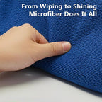 Cleaning Washcloth Towels - Large 27" x 16" Microfiber Rags - Highly Absorbent, Lint Free Streak Free for House, Kitchen, Car, Window Detailing Reusable Shop Towels (6-Pack, Navy Blue)