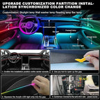 Acrylic Interior Car LED Strip Light with Wireless APP, RGB Dreamcolor 10 in 1 with 175 inches 600 LEDs Fiber Optic Strip Lights for Car, Dynamic Chasing Sound Active Neon Car Ambient Lighting Kits
