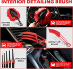 25Pcs Car Detailing Kit with Drill Brushes, Car Cleaning Kit for Interior Exterior, Wheel & Tire Brushes, Polishing Pads for Waxing, Auto Detailing Tools – Gift for Men Dad (25PCS)