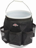 Bucket Boss Auto Boss Wash Boss Organizer for a 5 Gallon Bucket, with Fast-Drying, Exterior Mesh Pockets for Car Supplies, Allowing for Soap and Water in the Bucket, in Black, AB30060