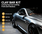 Heavy Duty Car Clay Bars Auto Detailing Clay Luber Synthetic Lubricant Kit，4 Pcs Auto Detailing Clay Bar，10 Pack Clay Lubricant Sheets & Microfiber Towel – Safe Deep Clean, Remove Contaminants