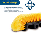 SCRUBIT 12" Car Wash Brush with Soft Bristles for Car, Truck, Boat Deck & House Cleaning, Exterior Washing Brush Connects with Pole & Hose, Storage Bag Included (Yellow)