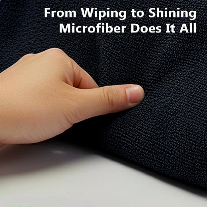 Cleaning Towel Wash-Cloth - Large 27" x 16" Microfiber Rags - Highly Absorbent, Lint Free Streak Free for House, Kitchen, Car, Window Detailing Reusable Shop Towels (6-Pack, Black)
