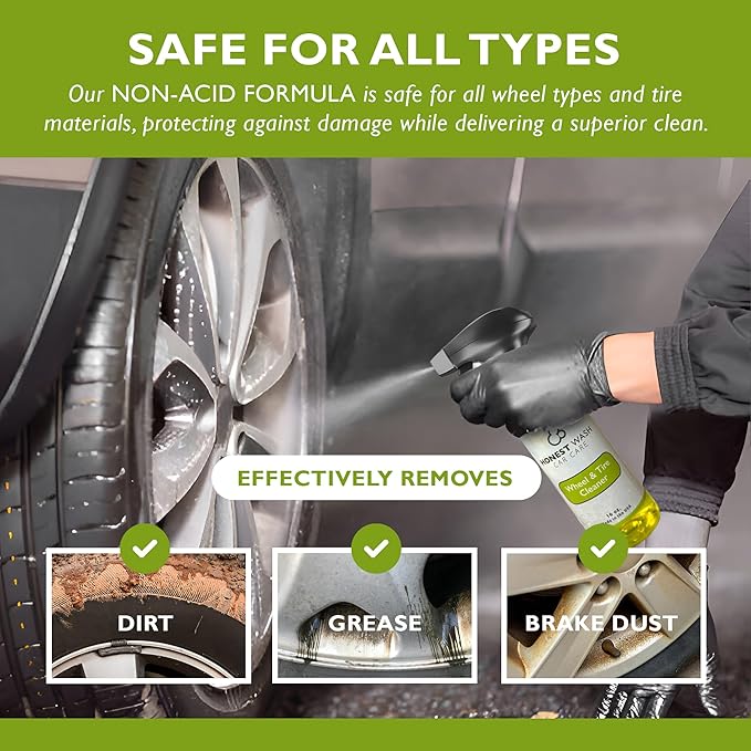 Wheel Cleaner – Full Spectrum Formula for Wheels, Rims, and Tire Sidewalls | Removes Dirt, Grease, Grime, and Brake Dust | Quick, Effective, and Safe for All Wheel Types (16 Fl Oz (Pack of 1))