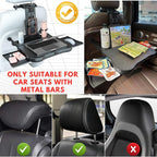 Large Foldable Backseat Tray Table, Car Laptop Desk with Cup Holder, Back Headrest Passenger Food Tray, Phone Tablet Holder, Multifunctional Travel Desk, Car Essentials for Kids & Long Road Trips