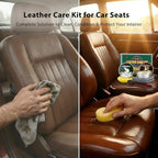 5-in-1 Leather Care Kit with Saddle Soap & Mink Oil, Leather Cleaner and Conditioner for Cowboy Boots, Jackets, Handbags, Car Interiors, Ideal Gift for Leather Lovers