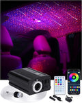 Starlight Headliner Kit for Car, 750pcs 0.03in x 9.8ft Fiber Optic Star Lights with 16W RGBW, 200 White Shooting Stars, App & Remote Control Car Ceiling Projector