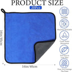 20 Pack Microfiber Cleaning Towels for Cars, 16 x 16 Inches Thick Plush Microfiber Cleaning Dusting Cloth Auto Detailing Absorbent Towels Dusting Cloths for Car Trucks Kitchen Window