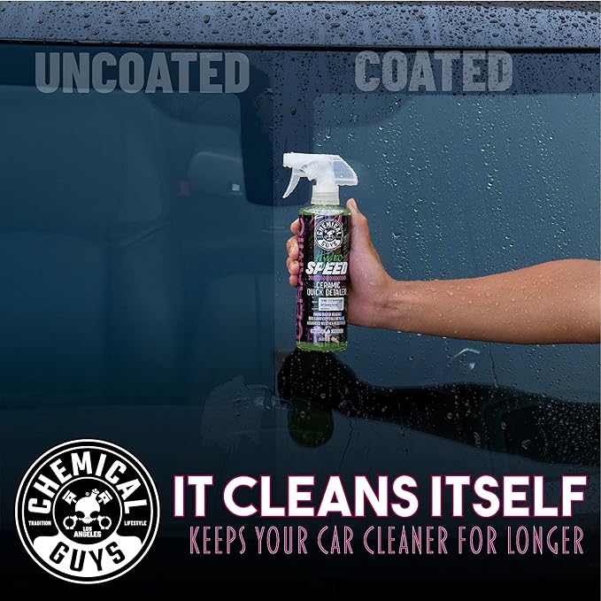 Chemical Guys HydroSpeed Ceramic Quick Detailer Spray - SiO2 Shine Car Detailer Spray for Cars, Trucks, SUVs, Motorcycles and RVs, Boosts Gloss, Hydrophobic Protection and Slickness, 128 oz