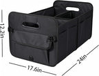 AOKJOY Car Trunk Organizer Car Storage Organizer Collapsible Multi Compartment Car Organizer Adjustable Straps Car Organizer for SUV(Black)