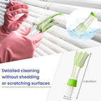 Blind Cleaner Duster Tool - 4 Pcs 7 Fingers Anti-Shedding Window Blind Cleaner Tool and 4 Pcs Air Vent Cleaner, with High-Density Microfiber Fleece and Ergonomic Handle, Detachable and Washable
