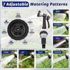 AUTOMAN-Garden-Hose-Nozzle, 2 Pack ABS Water Spray Nozzle, 7 Adjustable Watering Patterns, Slip Resistant for Watering Plants, Lawn& Garden, Washing Car, Showering Pets & Outdoor Fun.Silver Color