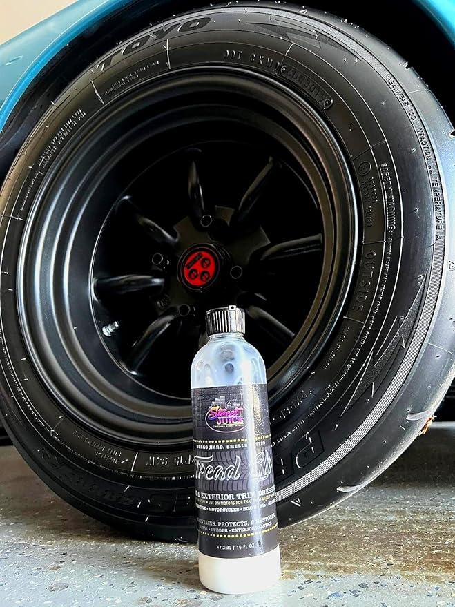 Tread Glo TG-16 Tire and Exterior Trim Dressing Long Lasting Super Shine Dressing for Tires, Rubber, Plastic, Trim and More Safe for Cars, Trucks, SUVs, RVs & More 16 fl oz