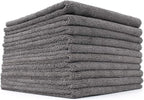 The Rag Company - The Miner - Professional Metal Polishing Microfiber Towels for Cars; Safe on High-End Wheels and Soft Metals, 70/30 Blend, Dual-Pile, 365GSM, 16in x 16in, Grey (10-Pack)