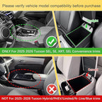 Center Console Organizer Tray Compatible with 2025 2026 Hyundai Tucson SEL/SE/XRT/SEL Convenience Accessories – Custom Fit 2025-2026 Tucson Armrest Storage Box (NOT for Hybrid/Plug-in Hybrid/Limited)
