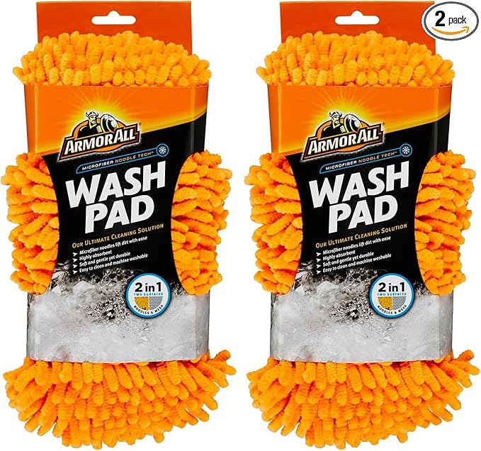 Armor All Car Wash Pad, Noodle Tech Car Wash Supplies for Cars, Trucks and Motorcycles (Pack of 2)