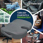 Season Guard Gel Seat Cushion – Office Chair Cushion – Non-Slip Gel Memory Foam Coccyx Cushion for Tailbone Pain - Desk Chair Car Seat Cushion Driving - Sciatica Back Pain Relief, Mesh, Grey