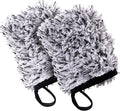 VIKING Wheel Cleaner Mitts for Car, Microfiber Wheel Cleaner for Car Detailing and Rims, Black and White, 5.5 Inch x 4.4 Inch, 2 Pack