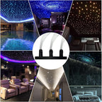 Twinkle Fiber Optic Light,Starlight Headliner Kit with APP/RF Remote Music Mode for Car Home Star Ceiling Sky Decoration,3 Hole RGBW LED Light Engine+300pcs 0.03in 6.5ft Optical Fiber Cables