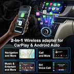 2026 upgraded wireless CarPlay adapter fast automatic connection stable connection mini plug-and-play adapter is suitable for iPhone and Android Auto compatible car with USB/USB-C (Silvery)