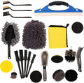 23pcs Car Wheel Cleaner Brush Set with Multi-Function Car Duster and Interior Detailing Kit for Automotive Exterior and Dashboard Cleaning