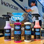 Poli Glow® 16 oz Vehicle Detailing Kit – All-in-One Cleaner & Protectant Set for Cars, Boats & RVs – Includes Interior, Exterior, Leather & Ceramic Detailers + Microfiber Towels – 7-Piece Kit