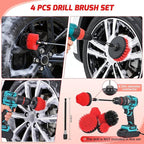 Nilight 27PCS Car Detailing Kit Auto Cleaning Tools Wash Set with Storage Carry Bag Home Use for Interior Exterior Deep Clean Polish Car Care Windshield Dashboard Seat Air Vents Wheels Tires, Red