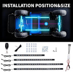 Golf Cart Lights underglow Light kit/Accessories Lighting/Wheel Lights/led Lights underbody/Remote, Music Sync, IP67 Waterproof for EZGO/Yamaha/Club Car (6Pcs)