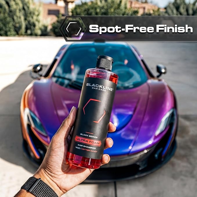 Blackline Automotive Extreme Foaming Car Shampoo - Extreme Ultra Foam Perfect for Ceramic Coatings - Compatible with Foam Cannon for Pressure Washer (16 Fl Oz, Cotton Candy)