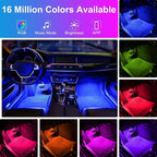 Hovano Car Interior LED Lights, APP Control with USB Port, RGB Color Change with Music Sync & DIY Mode, 48 LEDs Lights for Under Dash Running Board Truck