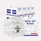 Premium New White Cotton Knit T-Shirt Rags (600 lbs. Pallet 24x25 lbs. Box of Rags) - Lint-Free, Soft & Absorbent Bulk Cleaning Cloths for Auto, Paint, Garage, Staining & Polishing