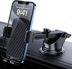 GUWEZ Phone Holders for Your Car Phone Stand for Car Phones Mount [Super Stable] Automobile Dashboard Windshield Cell Mount for iPhone Smartphone Universal