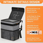 Vankor 3 Gallons Car Trash Can with Lid, Car Trash Bag Bin Hanging Waterproof Automotive Garbage Cans Leak Proof Vehicle Can Grey