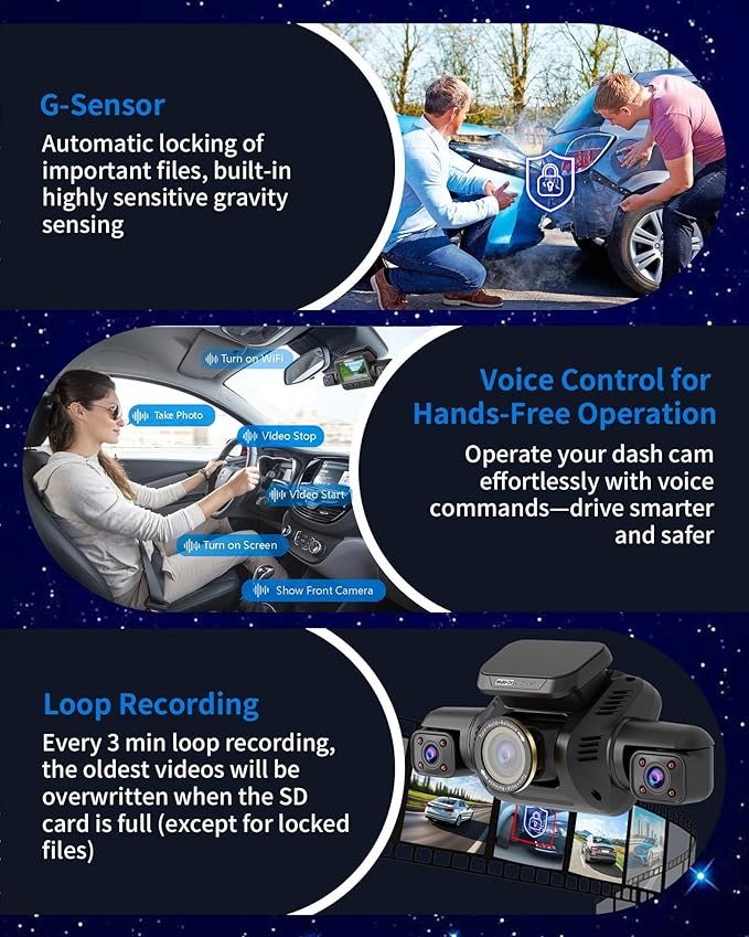 360° View 5 Channel Dash Cam Front and Rear with AI Driver Monitor System DMS, 4K Dash Camera for Cars, Built-in GPS WiFi Night Vision, Dashcam Free 128G Card, 24/7 Parking Monitor Mode, V8 Ultra-5CH