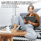 100W USB C Charger Block,Super Fast Charging Station/10ft USB C Cable Cord Long, 65W Type C Laptop Adapter for MacBook Pro/Air/iPhone 17 16 15 Pro Max/Samsung Galaxy S26 S25 S24 S23 S22 S21 Ultra/Plus