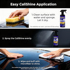 CaliShine Quick Effect Coating Spray - 16.9 fl oz Waterless Ceramic Car Wax Coat - Detail Polish & Cleaner for Cars Boat Body & Glasses, Window Glass and Headlight - Shine Restoration Kit (1500 ml)