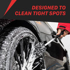 Maxshine Universal 3-Piece Microfiber Wheel Brush Kit (Black) | 14”, 18” & 20” Sizes | Ultra-Soft Lint-Free Heads with Anti-Static | Versatile Car Wheel & Rim Cleaning Brushes for Auto Detailing