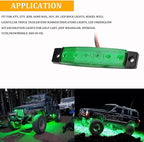 PSEQT 10 Pcs LED Rock Strip Lights Car Underglow Wheel Fender Well Lighting Kits Waterproof for Golf Cart Wrangler Offroad Truck RV UTV ATV Snowmobile (Green)